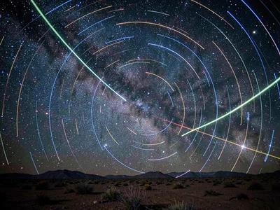 Short trails showing rotational beginning