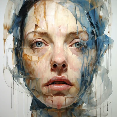 Painting portrait by Jenny Saville. madona