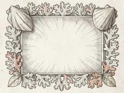Scrimshaw shell border