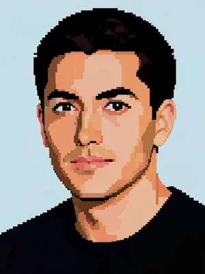Portrait with pixel sort