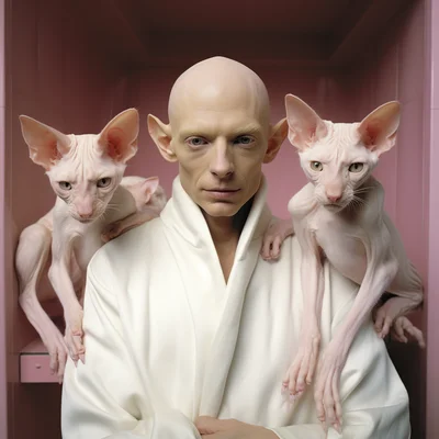 Matthew Barney crestmaster movie still hairless cats