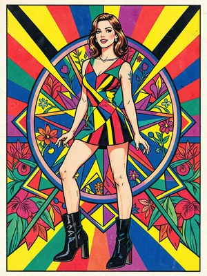 Mod sixties fashion model