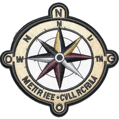 Embroidered patch illustration, Compass with all cardinal points , merit badge a