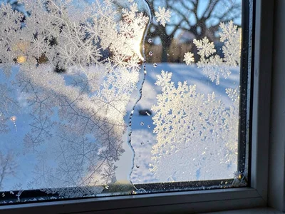 Frost meeting direct sunlight melting edge