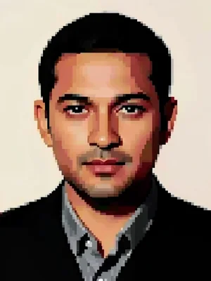 Portrait with pixel sort
