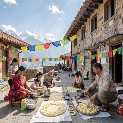 Newari festival preparation