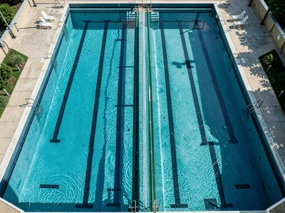 Swimming pool lanes overhead