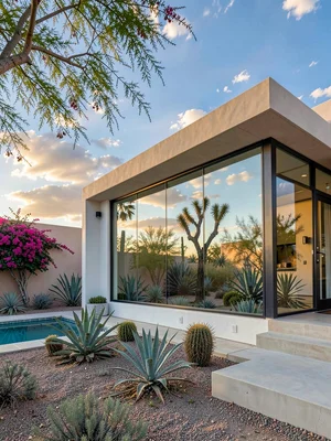 Pavilion Reflecting Desert Garden