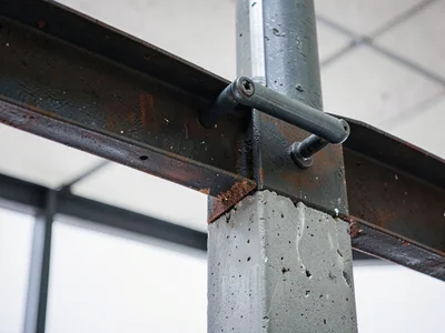 Steel beam to column connection detail