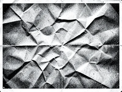 Photocopy of crumpled paper, three-dimensional crush captured as two-dimensional