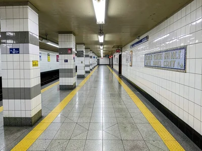 Long Subway Corridor Vanishing Point Tile