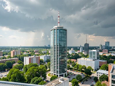 Building storm seen from distance