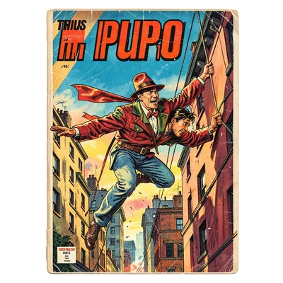 A hero swinging between buildings