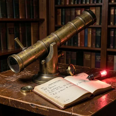 Brass Finder Scope Observation Logbook Red Light