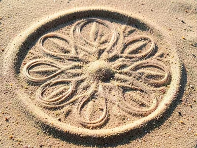 Fine sand showing complex pattern at the moment of pattern change