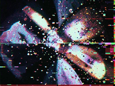 Panoramic stitch with corrupted alignment data, seam errors creating impossible 