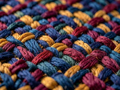 Plain-weave alpaca dyed cochineal-rose blooms with warm fiber halo around each t