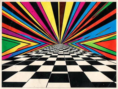 Mod sixties checkerboard infinity
