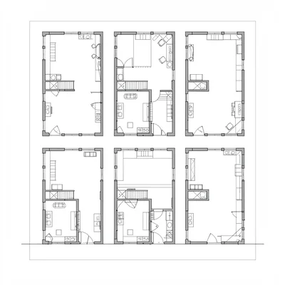 floor plan of a flex industrial building with multiple tenant bays