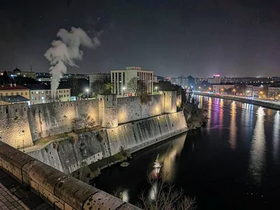 Kalemegdan walls at night