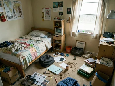 Teenage bedroom floor, archaeology of identity formation, everything important n