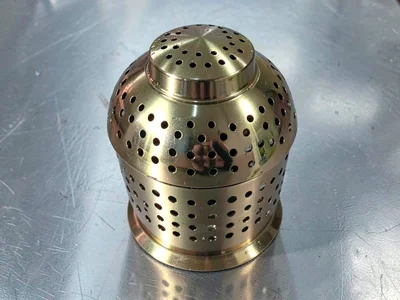 Brass lantern with perforated patterns