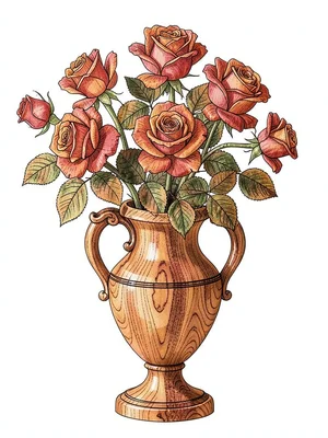Marquetry rose bouquet