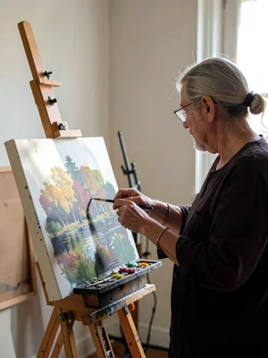 Artist at easel