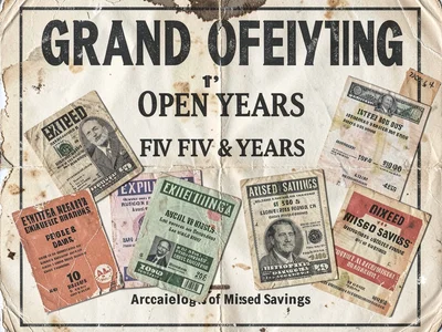 "Grand Opening" flyer for place open five years, the outdated excitement, faded 