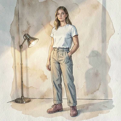 Sigrid-lampline editorial portrait of a model in cropped trousers showing a pair