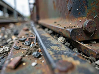 Bridge expansion joint rubber, compression lines and embedded debris