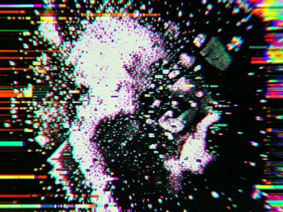3D render with corrupted Z-buffer, depth sorting errors causing far objects to o