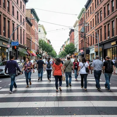 Crosswalk with people