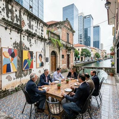 Casco Viejo restoration meeting modern Panama City, A boutique hotel courtyard i