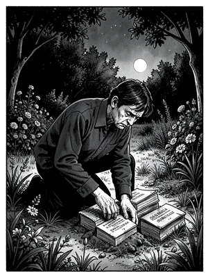 Burying books at night