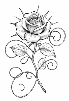 Ornate rose flourished