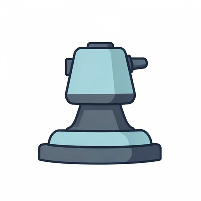 Flat geometric ability icon of a turret deploy with rounded base