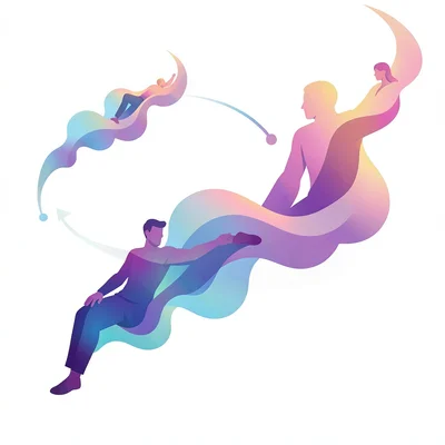 Morphing vector illustration, smoke transforming into figures , smooth vector gr