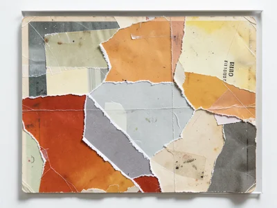 Magazine color paper torn into irregular shapes and overlapped, saturated color 
