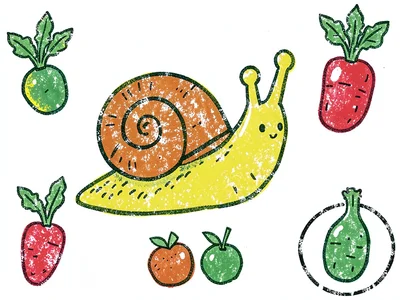 Snail with spiral shell