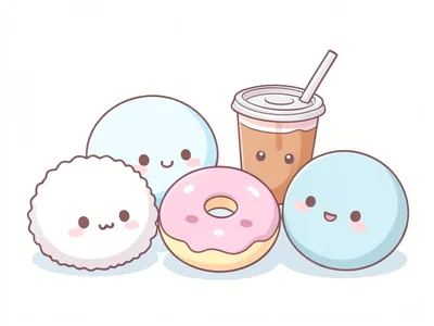 Kawaii food friends group