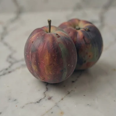 Stone fruit on marble