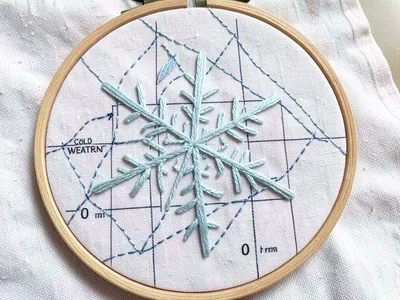 Snowflake Stitch — Six-Point Crystal on Linen