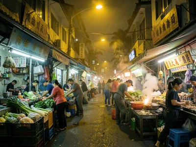 Traditional market at dawn