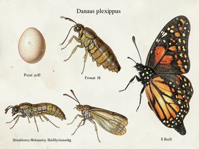 Monarch butterfly life cycle plate