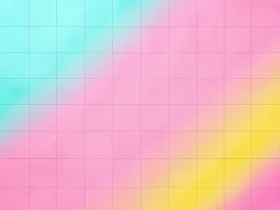 Pure tropical aqua-to-pink-to-yellow paper sweep gradient with no objects at all