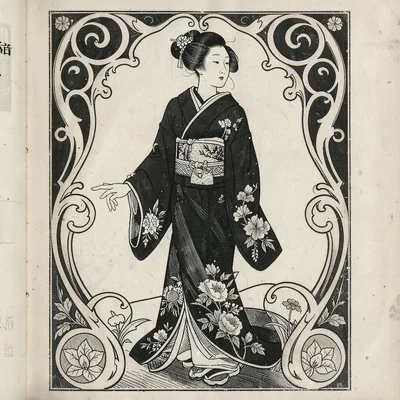 A woman in Japanese-inspired robe
