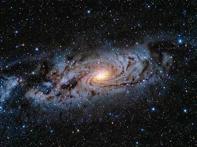 Barred spiral showing central bar structure