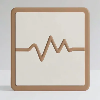 Abstract vector of a parent unit screen with a stylized waveform inside, oat and