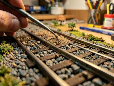 The ballast moment, spreading tiny rocks between tracks with careful tool, achie